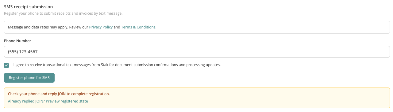 Step 3: Reply JOIN to complete enrollment